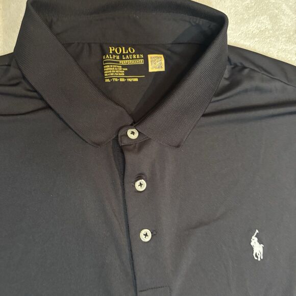 Polo Ralph Lauren Men Performance Black Stretch Shirt White Pony 2XL  XXL - Picture 3 of 8